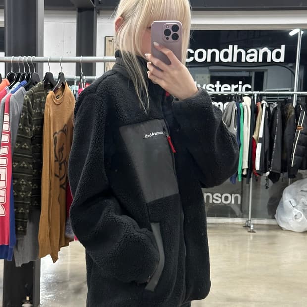 몽벨 블랙 플리스 집업 자켓