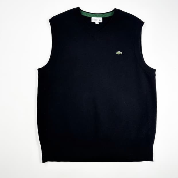 라코스테 클래식 니트 조끼 블랙 XL