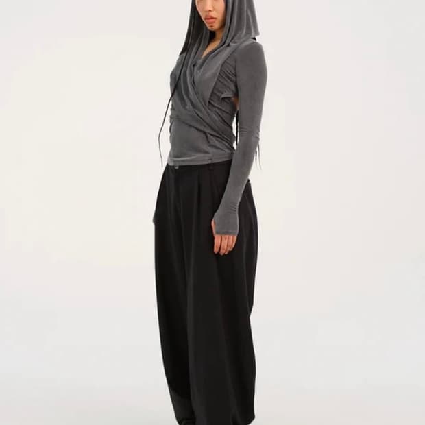 혜인서 후드 탑 차콜 2사이즈