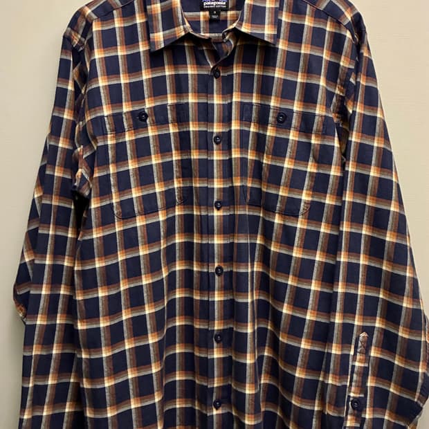 (M~L)파타고니아 오가닉코튼 투포켓 플란넬 체크셔츠