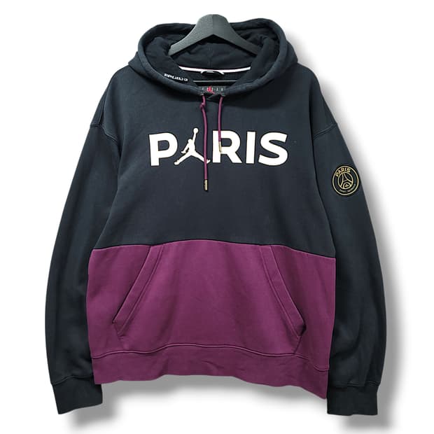 [XL] 조던 파리생제르맹 PSG 워터마크 기모 풀오버 후드티셔츠