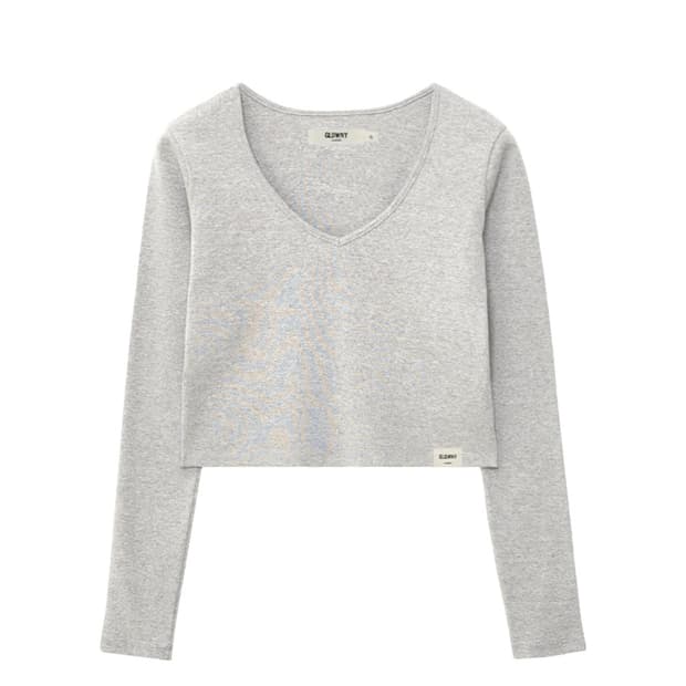 글로니 classic v-neck long sleeve 멜란그레이 새상품
