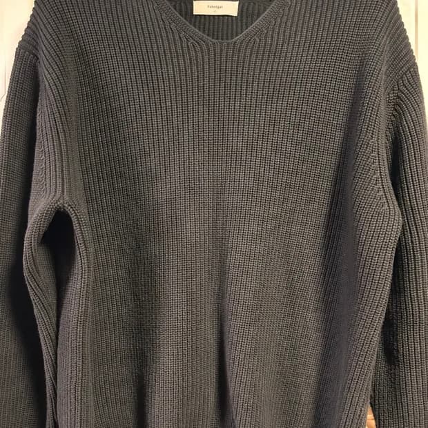 파브레가 헤비 코튼 브이넥 니트