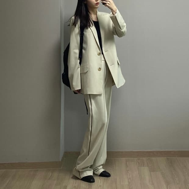 Helmut Lang 로고 테이프 수트 셋업