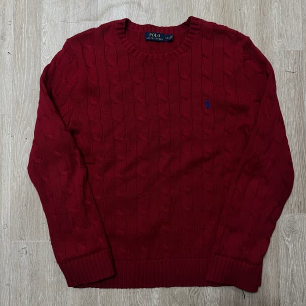 폴로 랄프로렌 라운드 꽈배기니트 L/100 