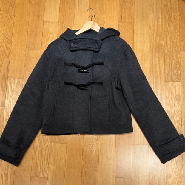 미세키서울 더플후디 숏 코트 차콜 Duffle hoodie short