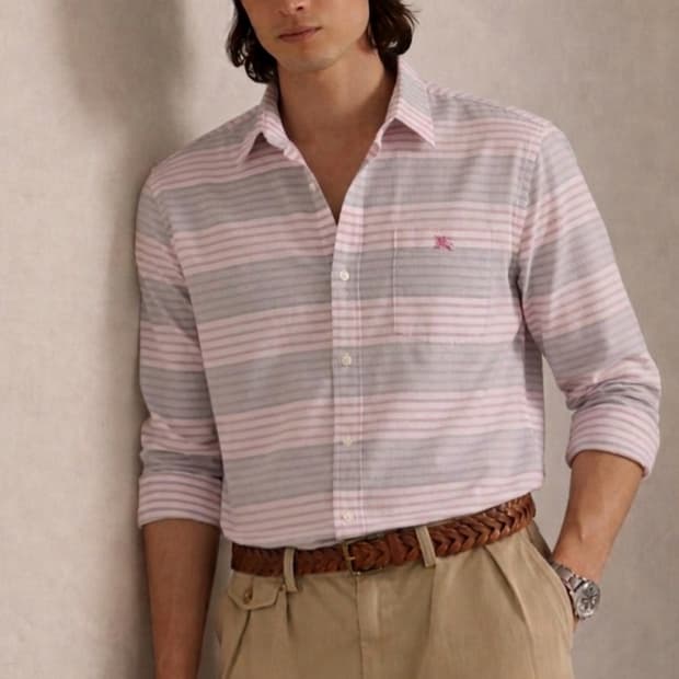 (새상품)버버리 체크 셔츠 슬림핏 95사이즈(M사이즈)