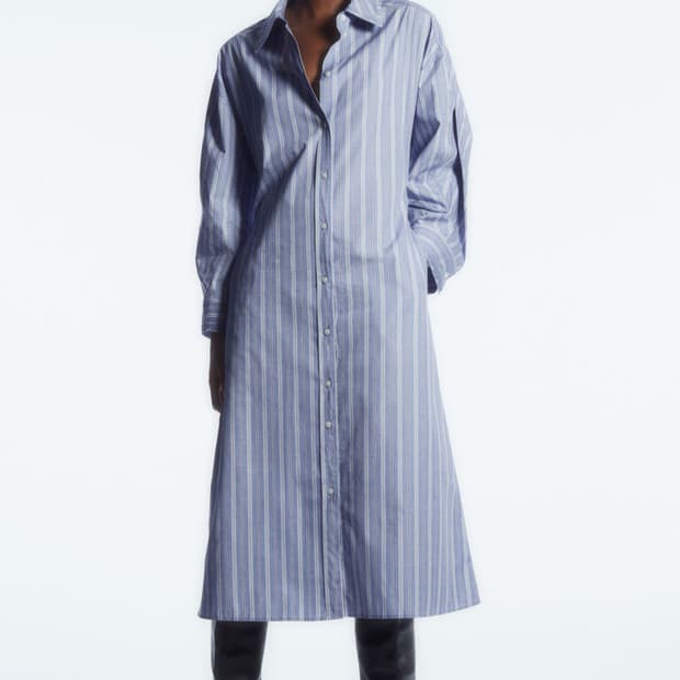 COS  스트라이프 셔츠 원피스 38size