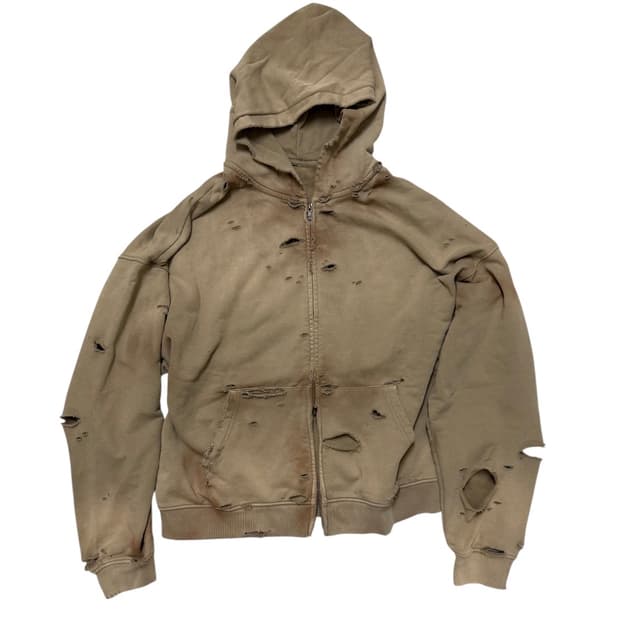 Distressed washed desert custom 후드집업