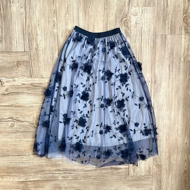 japan vtg 레이어드 플라워 스커트