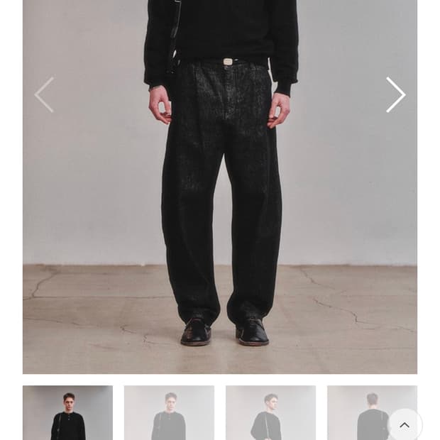 아트이프액츠 원턱 커브드 데님 팬츠 워시드 블랙 M사이즈