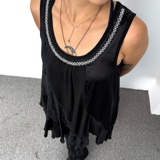 vintage asymmetrical panel dress