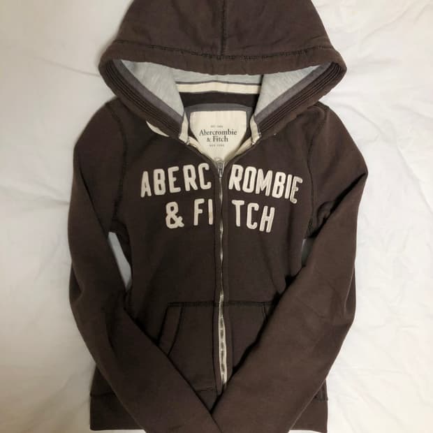 아베크롬비 y2k 딱붙핏 슬림 브라운 후드집업 후집