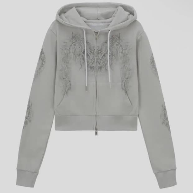 허그유어스킨 스컬리 후드집업