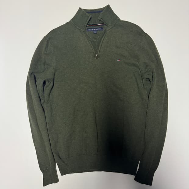 공용!! 타미힐피거 반집업 코튼 니트 S ~ M