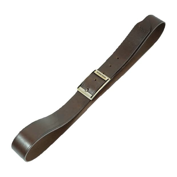마르셀로불론 다크브라운 빈티지 스퀘어 버클 레더 벨트