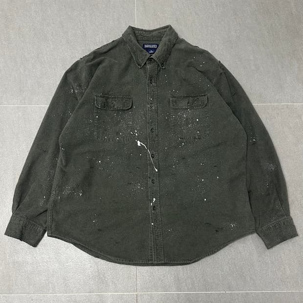 (2XL)빈티지 울 커스텀 셔츠-M2004