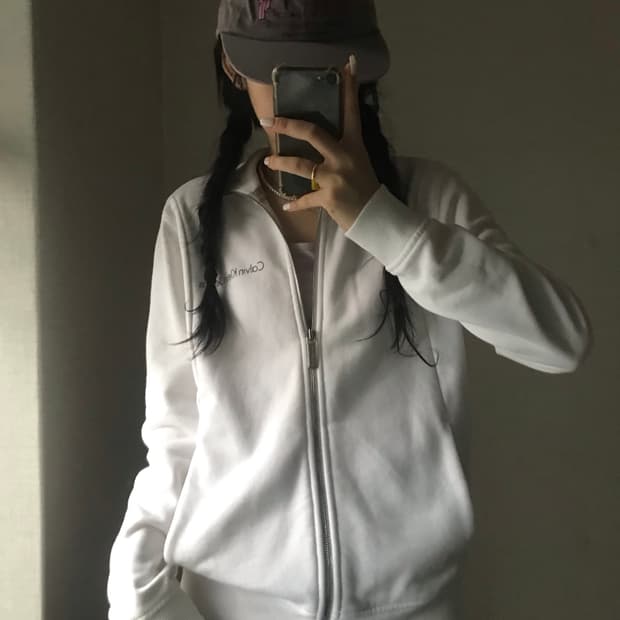 켈빈클라인 화이트 면집업