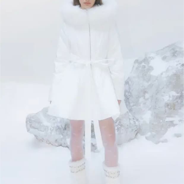 (더티스/thetis) 폭스퍼 플레어 패딩 화이트