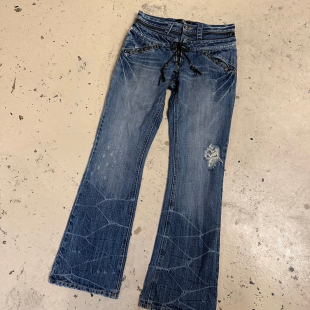 Midas double waist eyelet washing pants