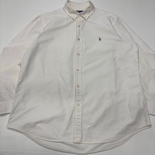 폴로 화이트 코튼 셔츠