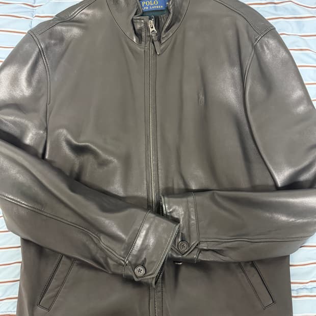 M) 폴로 가죽 자켓 블랙 