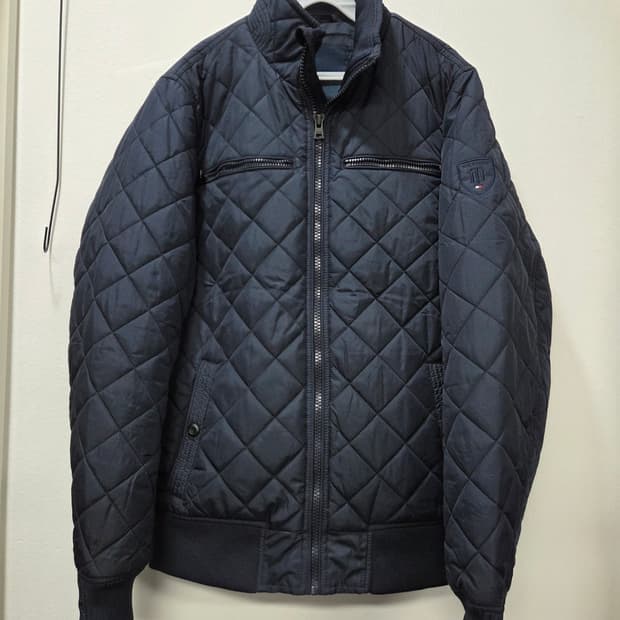 타미힐피거 네이비 퀼팅 쟈켓 점퍼 봄버 L 라지