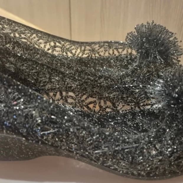 Koling 블랙 스팽글 젤리슈즈 (실착2회) 230