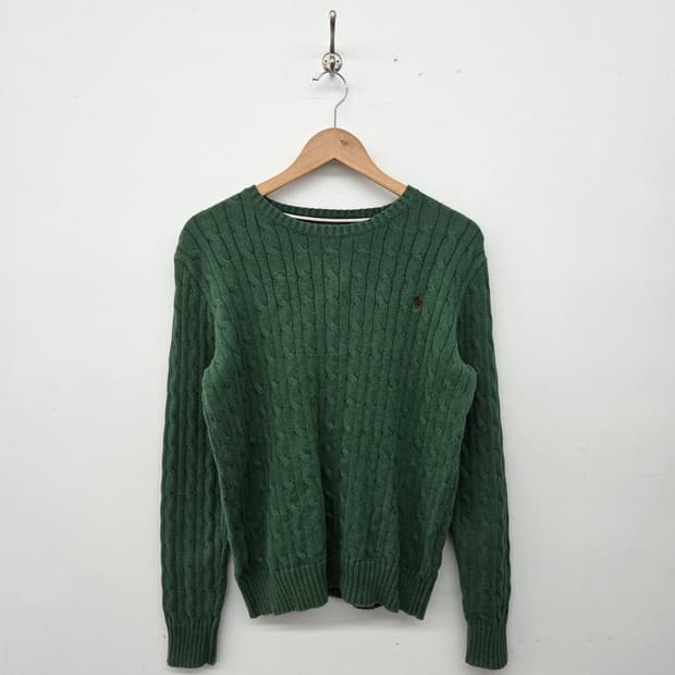 폴로 랄프로렌 케이블 니트 그린 남성 L