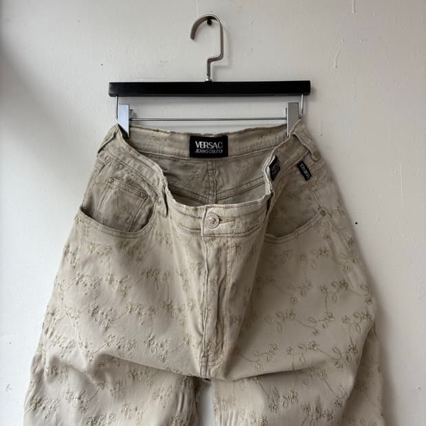 90s Versace Jeans Couture flower 팬츠