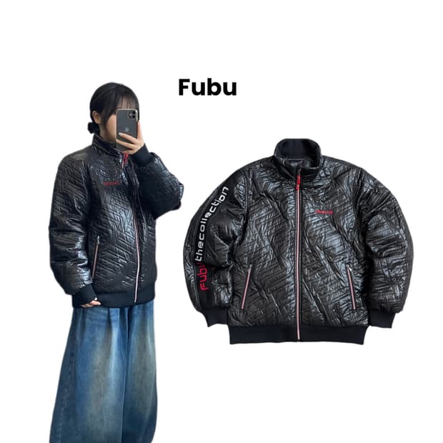 FUBU 후부 퀼팅 유광 점퍼 자켓