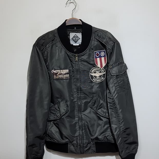 (L) 지프 패치워크 점퍼 블루종 밀리터리 자켓 