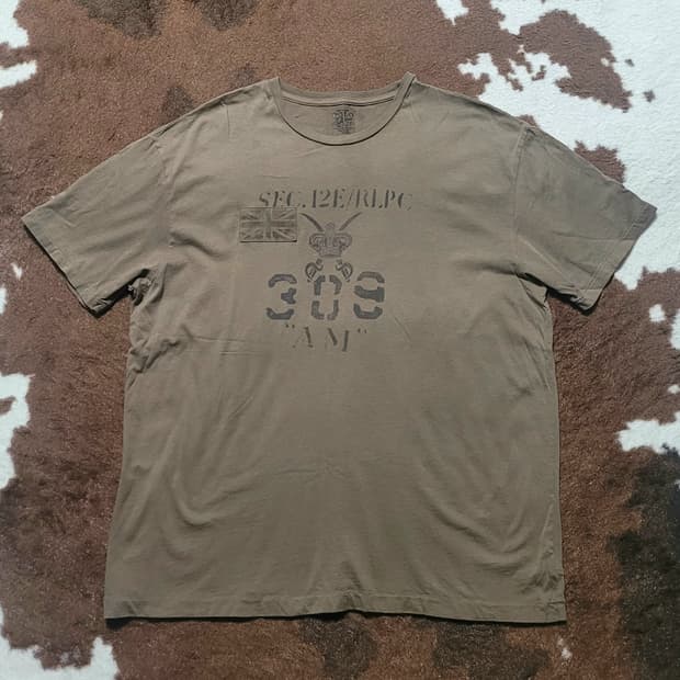 폴로 랄프로렌 남성용 카키 반팔 라운드티(L)