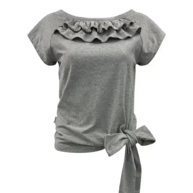 체메씨 프릴 타이 티 그레이 