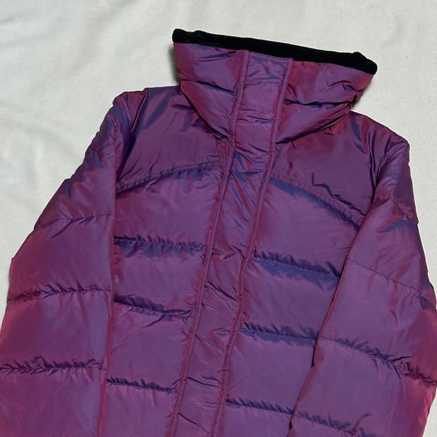 S 버버리 여성용 퍼플 유광 패딩