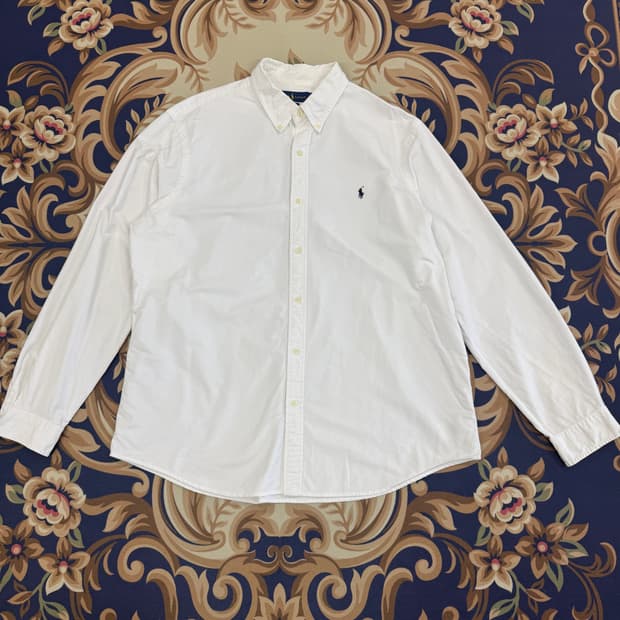 (XXL)폴로 랄프로렌 옥스포드 버튼다운 셔츠(화이트,빅사이즈)
