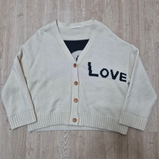 지고트 여성 브이넥 니트 가디건