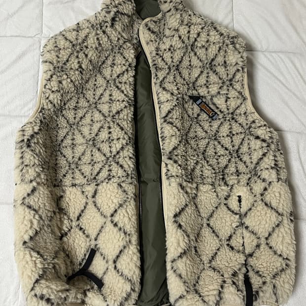 Kapital 캐피탈 기모노 사시코 보아 플리스 리버시블 베스트 키나리