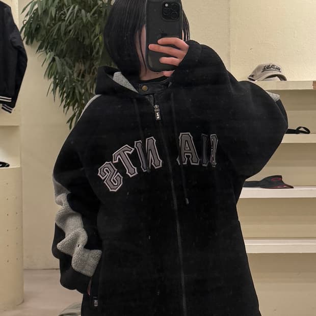 MLB 자이언츠 빅스펠아웃 박시 후리스 후드 집업 U157