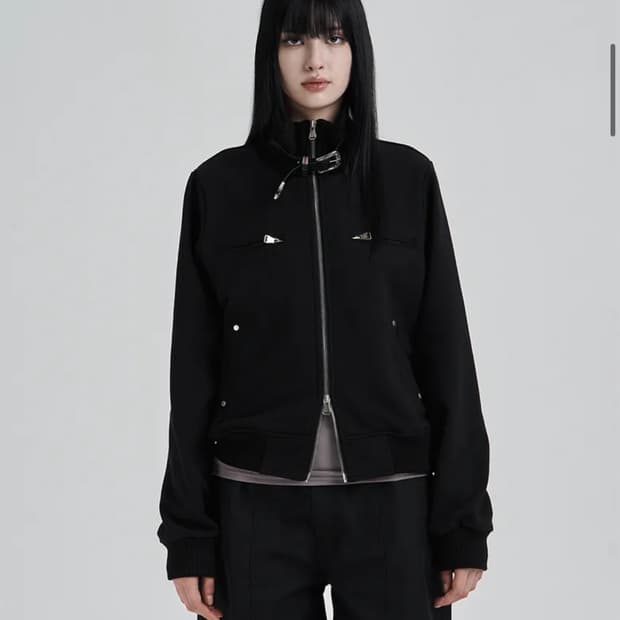 일리오 자켓 블루종 Highneck jersey blouson 블랙