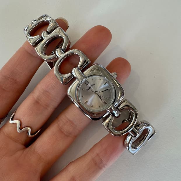 [Vintage] Fossil 파실 실버 뱅글 시계