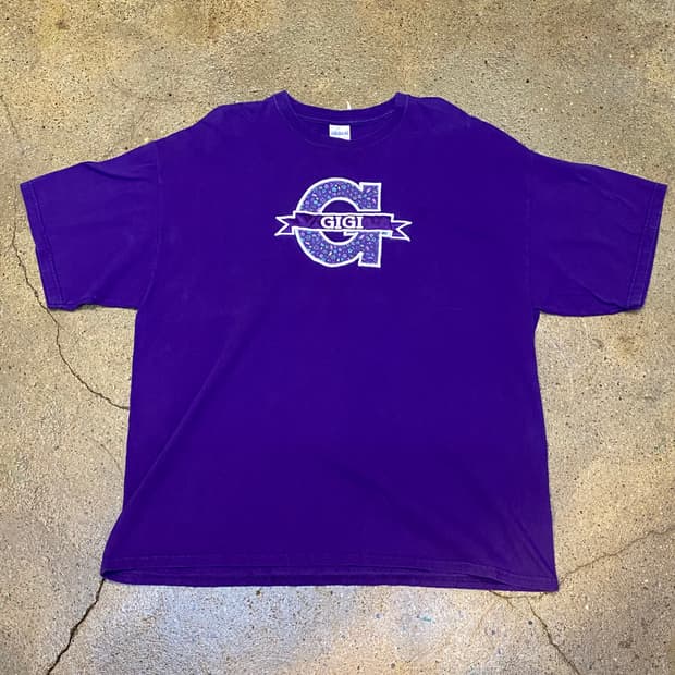 미국 빈티지 길단 GIGI 보라색 포인트 반팔티