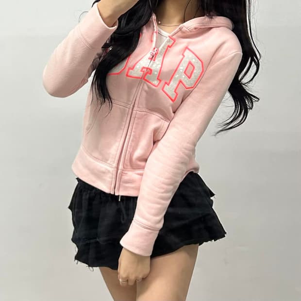 Gap 갭 y2k 라이트 핑크 후드집업 희귀져지