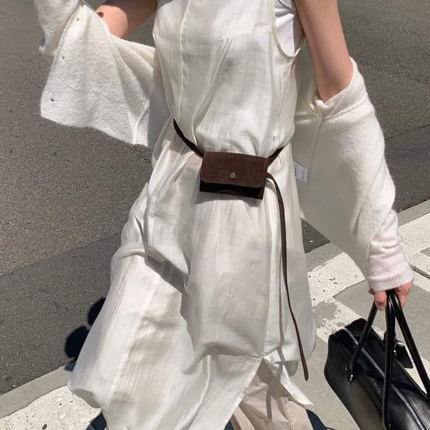 크렘므 하렘 레이어드 원피스 크림