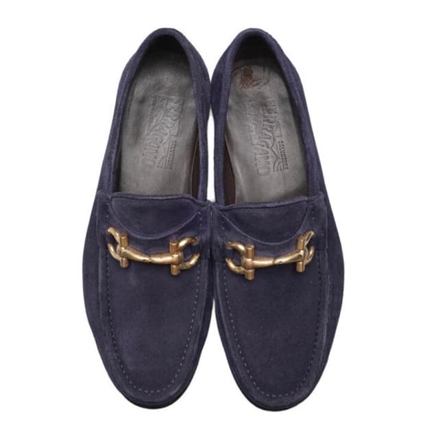 페라가모 더블 간치니 금장 스웨이드 로퍼 265