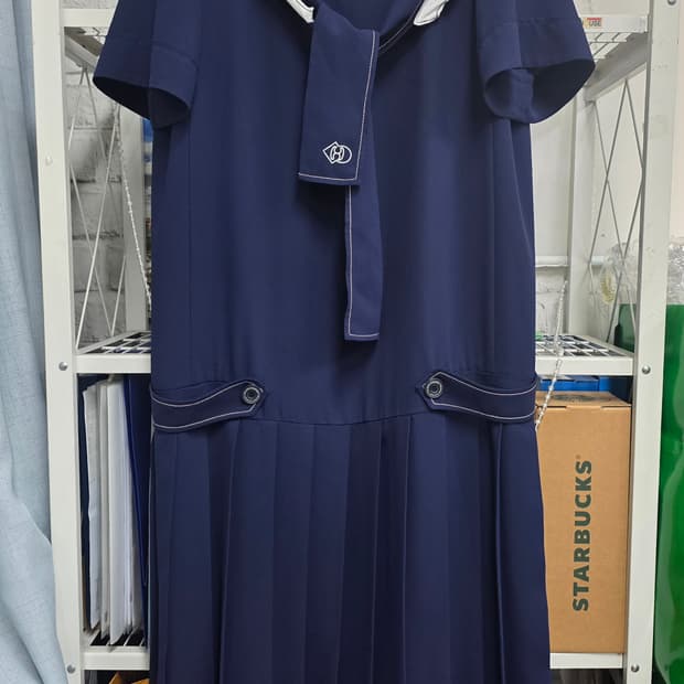 럭키슈에뜨 세일러원피스 55 롱원피스 쉬폰 반팔원피스 WM41