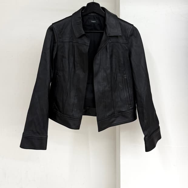 띠어리 블랙 램스킨 레더자켓