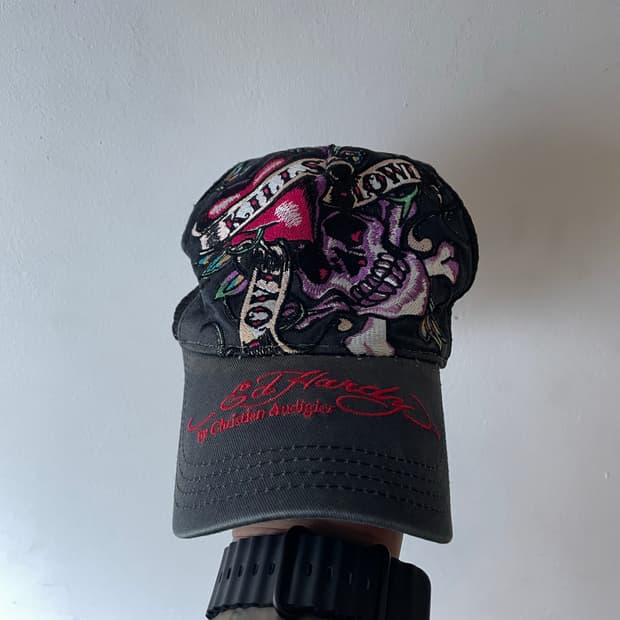 빈티지 에드 하디 매쉬 볼캡