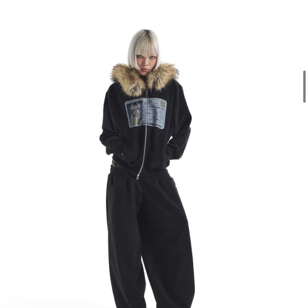 카이야 퍼 후드집업