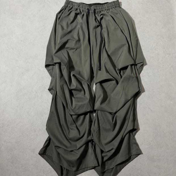 NO ID. Asymmetric Drape Wide Pants